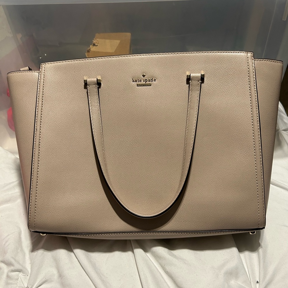 Kate Spade Tan Structured Tote Bag